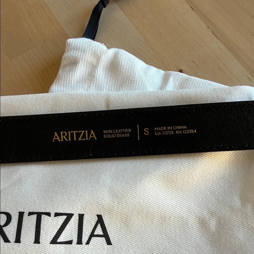 Aritzia Leather Belt Solid Brass - Picture 3 of 6